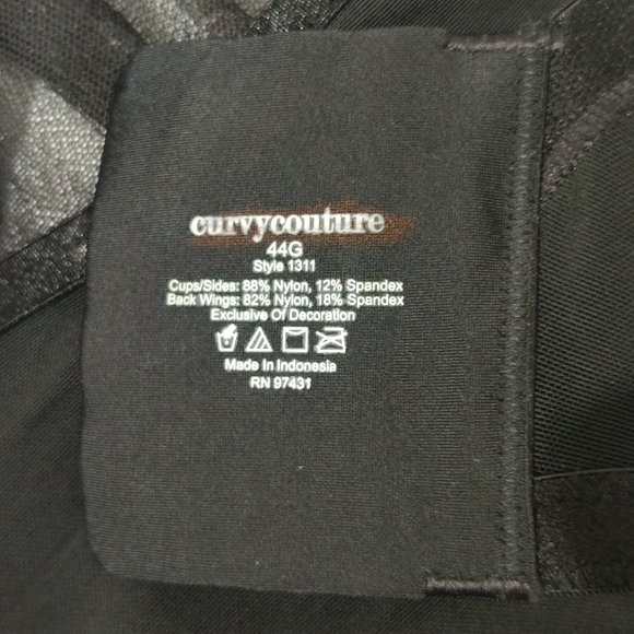 CURVY COUTURE SHEER MESH UNLINED BALCONETTE BRA SIZE 44G NWOT MSRP $44 - Picture 7 of 7